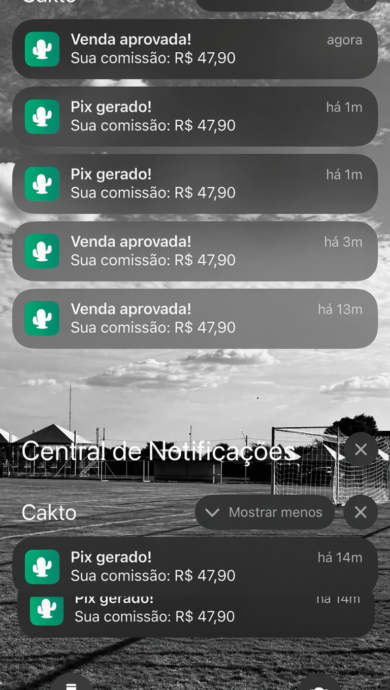 Notificações da Cakto: vendas aprovadas e Pix gerados